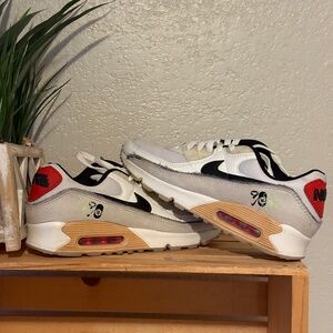 Nike White and Red Air Max Sneakers